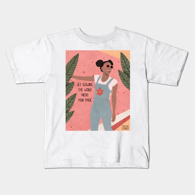 GET GLOWING Kids T-Shirt by The Cute Feminist